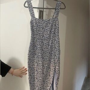 Abercrombie and fitch blue floral midi dress